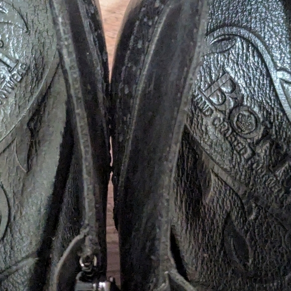 BORN Chakri Bootie US 8.5M Leather Wingtip Side Zip Black Vamp - Picture 4 of 6